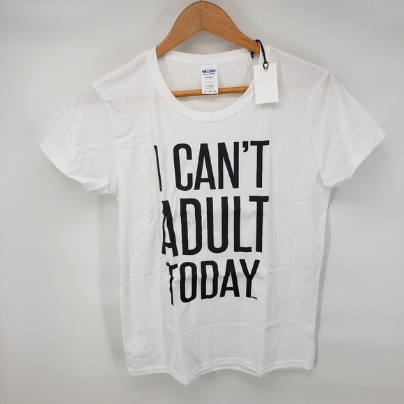 Large Sold⭐I CAN'T ADULT TODAY FITTED TEES - Picture 2 of 4